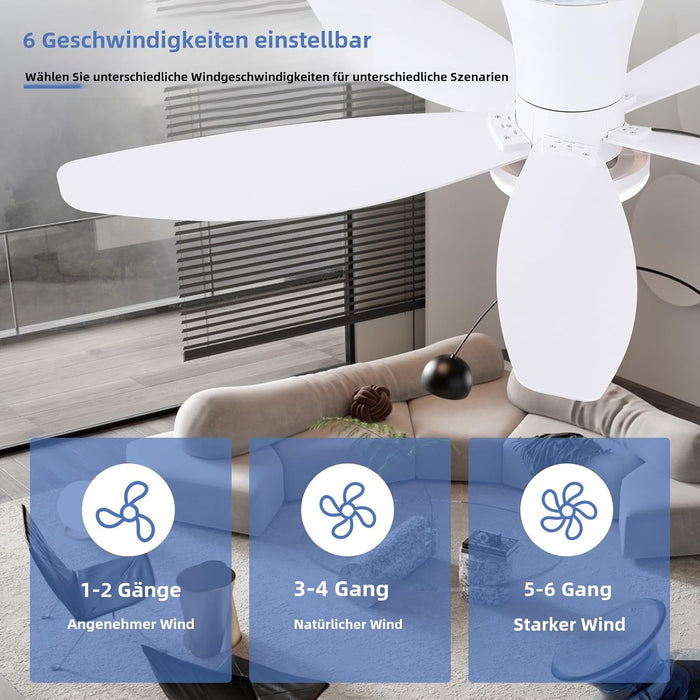 Ceiling Fans with Lights-36 Low Profile Ceiling Fan with Light and Remote/App Control,Flush Mount,Dc Reversible,Led Dimmable Modern Ceiling Fans for Bedroom,Indoor/Outdoor Patio Use(White)