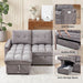 78.75" Sleeper Sofa Couch,Pull-Out Sofa Bed with USB and Tape-C Charging Ports, L-Shaped Sectionalsofa with Reclining Storage and Pocket for Living Room Apartment,Chenille(Dark Grey)
