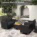 8 Piece Outdoor Conversation Set, Patio Cushioned Chairs (2, Black)