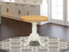 EMT-OLW-TP Eden Dining Room Table - a round Kitchen Table Top with Pedestal Base, 30X30 Inch, Oak & Linen White