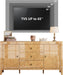60" Glossy Burl Wood Sideboard Buffet with Storage | Mid-Century Modern Style, Buffet Cabinet with 3 Drawers & 2 Closed Storage for Dining Room, Living Room, Blond Burl