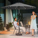 9FT Outdoor Patio Umbrella with Solar Lights, LED Lighted Pool Umbrella with Tilt and Crank, Outdoor Table Umbrellas for Deck, Yard & Market (Dark Gray)