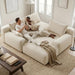 98-Inch Sectional Sofa White Check Premium RightFacing