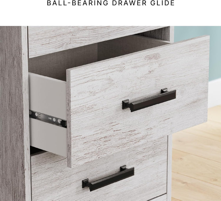Signature Design by Ashley Shawburn Farmhouse 3-Drawer 54" Home Office Desk, White & Gray