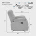 Mnul Double Recliner Couch for Living Room, Chenille Fbric Upholstered Reclining Sof, Home Theter Seting, Esy ssembly, Recliner Couch, Gry