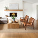 Lux PU Leather Contemporary Accent Chair LightBrown
