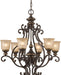 Norwalk 6-Light Bronze Umber Glass Shades Chandelier