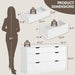 Dresser for Bedroom, 47.2" Modern Wood Chest with 6 Drawers, White