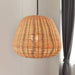 50" Natural Woven Pendant LED A19 1-Light Bulb 8W(60W Equiv), Matte Black