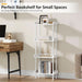 Bookcase 4 Tier Bookshelf, Vintage Small Bookshelf for Small Spaces, Wooden Book Shelf Small Bookcase for Living Room Bedroom