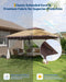 Canopy Tent 12X12 Ft, Pop up Gazebo One-Push Setup with 4 Sandbags for Backyard Parties and Bbqs, Mosquito Netting & Height Adjustable - Khaki & Coffee
