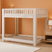 Cedro Twin over Twin Bunk Bed with Wood Ladder in Weathered White