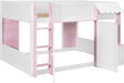 Fullsize Loft Bed With Expanded Storage PinkFinish