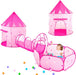 3Pc Kids Play Tent for Girls with Ball Pit, Crawl Tunnel, Princess Tents for Toddlers, Baby Space World Playhouse Toys, Boys Indoor& Outdoor Play House, Perfect Kid’S Gifts