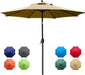 9Ft Patio Umbrella Outdoor Table Umbrella with 8 Sturdy Ribs (Tan)