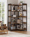 Large 5-Tier Corner Bookshelf, Modern Tall Corner Shelf Storage Rack