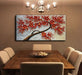 - Hand-Painted Oil Painting on Canvas Texture Palette Knife Red Flowers Paintings Modern Home Decor Wall Art Painting Colorful 3D Flowers Tree Paintings Ready to Hang 24X48Inch