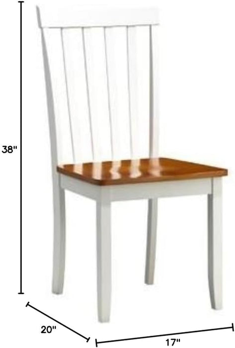 Bloomington Dining Chair, White/Honey Oak, Set of 2