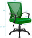 Office Chair Mid Back Swivel Lumbar Support Desk Chair, Computer Ergonomic Mesh Chair with Armrest (Green)