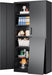 Black Storage Cabinet 72X36X18 Metal Garage Organizer