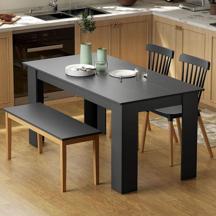Dining Table for 4-6, 63" Rectangular Kitchen Table, Black