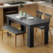 Dining Table for 4-6, 63" Rectangular Kitchen Table, Black