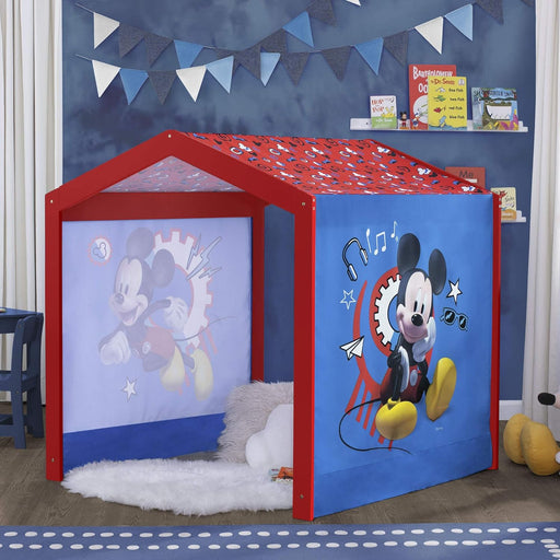 Disney Mickey Mouse Indoor Playhouse with Fabric Tent for Boys and Girls by , Great Sleep or Play Area for Kids - Fits Toddler Bed