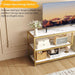 TV Stand for Tvs up to 55 Inch, 3 Tier Entertainment Center, Media Console with Open Storage Shelves for Living Room Bedroom, 47” Modern TV Table with Faux Marble Top Gold Metal Leg