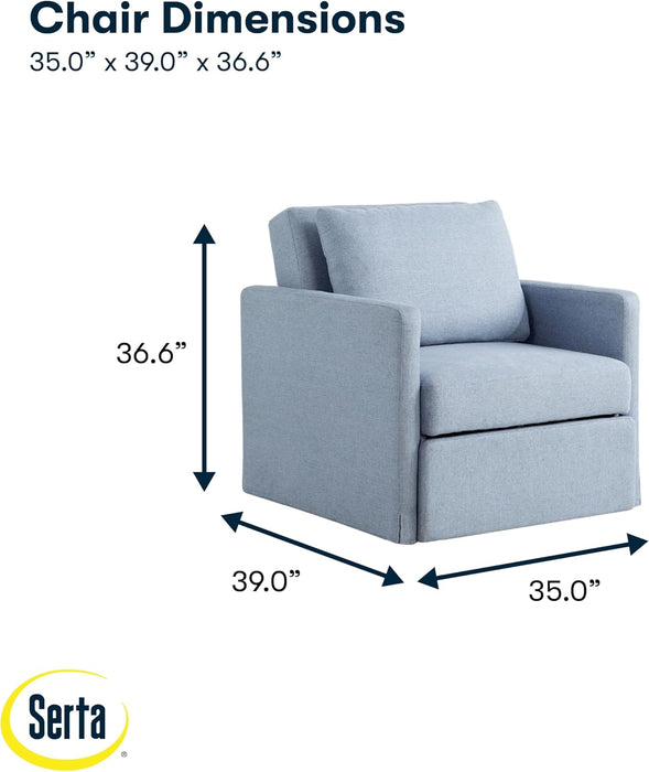 Bondi 36Inch ConvertibleSleeperChair NavyBlue Furniture