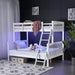 White Luxurious Hardwood SpaceSaving Bunk Bed Twin