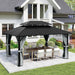 12x16 Grey Aluminum Gazebo With Weatherproof Roofing