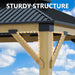13x15Ft Cedar Wood Gazebo GalvanizedSteelDoubleRoof