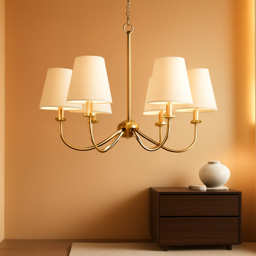 Brushed Brass 6 Light Linear Pendant ChandelierLine
