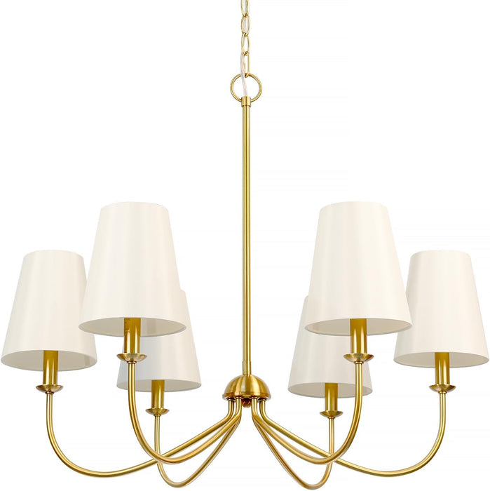 Brushed Brass 6 Light Linear Pendant ChandelierLine