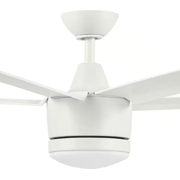 Merwry 52 In. Intergrated LED Matte White Ceiling Fan with Light and Remote Control