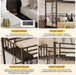 ObsidianBlack Triple Bunk Bed With Charging Station