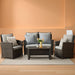 4 Piece Outdoor Patio Furniture Sets, Wicker Conversation Set for Porch Deck, Gray Rattan Sofa Chair with Cushion