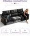Electric Reclining Sectional Couch, Power Recliner Sofa W/Usb & Type-C Charging Ports and Cup Holders, Leather Reclining Sofa for Living Room, Home Theater