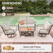 4 Piece Patio Furniture Set, Swivel Rocker Chairs,Beige