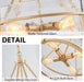 20.47" Modern Glass Chandelier, Gold Dining Room Light Fixtures over Table