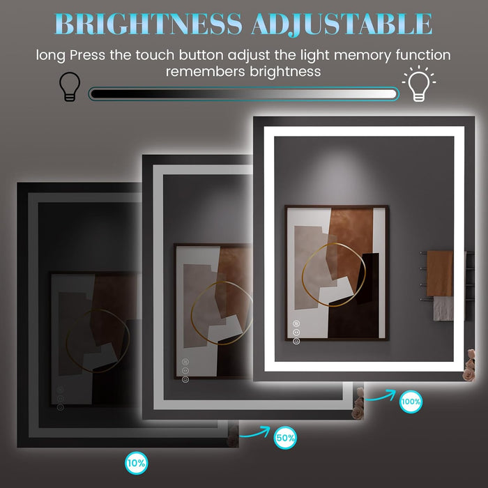 LED Bathroom Mirror, Bathroom Vanity Mirror, 30"X36"