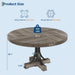 47IN Wood round Dining Table for 4-6，Farmhouse round Kitchen Table