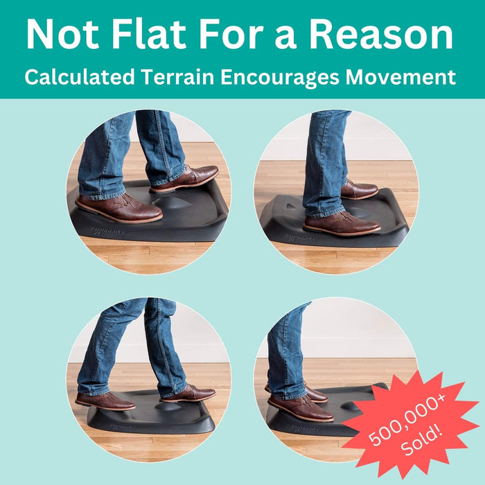 Topo Comfort Mat by  | the Original Not-Flat Anti-Fatigue Standing Desk Mat with Calculated Terrain | Accessories | Obsidian Black