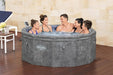 Saluspa Paris Thermacore Ultrafit Smart Airjet Rigid Foam Hot Tub Spa (67" X 25.5") | Fits up to 4-6 Persons | Grey Marble