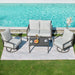 4 Piece Rope Back Patio Furniture Set, 2 Swivel Rockers