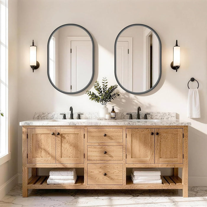 Black Oval Mirror 24X36 Inch, Oval Bathroom Mirror
