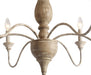 French Country Chandeliers Wood 6 Lights Rust Arms for Dining, Bedroom, Living Room and Bathroom, Brown Lamp Body Size:D29.5 Xh24.5