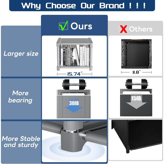 Bookshelf,18 Cube Storage Organizer,Extra Large Book Shelf Organizer,Tall Bookcase Shelf,Book Cases/Shelves,Grey Cube Shelf,Cubbies Closet Shelves for Bedroom,Living Room,Home,Office