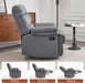 Rocker Recliner Chair, Overstuffed Large Manual Rocking Recliner for Adults, Upholstered Comfy Soft Fabric Living Room Reclining Sofa Chair(Gray)