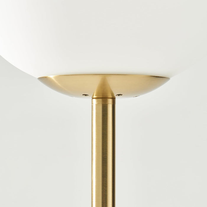 Brass Gold LED Floorstanding Luminaire Frosted Globe